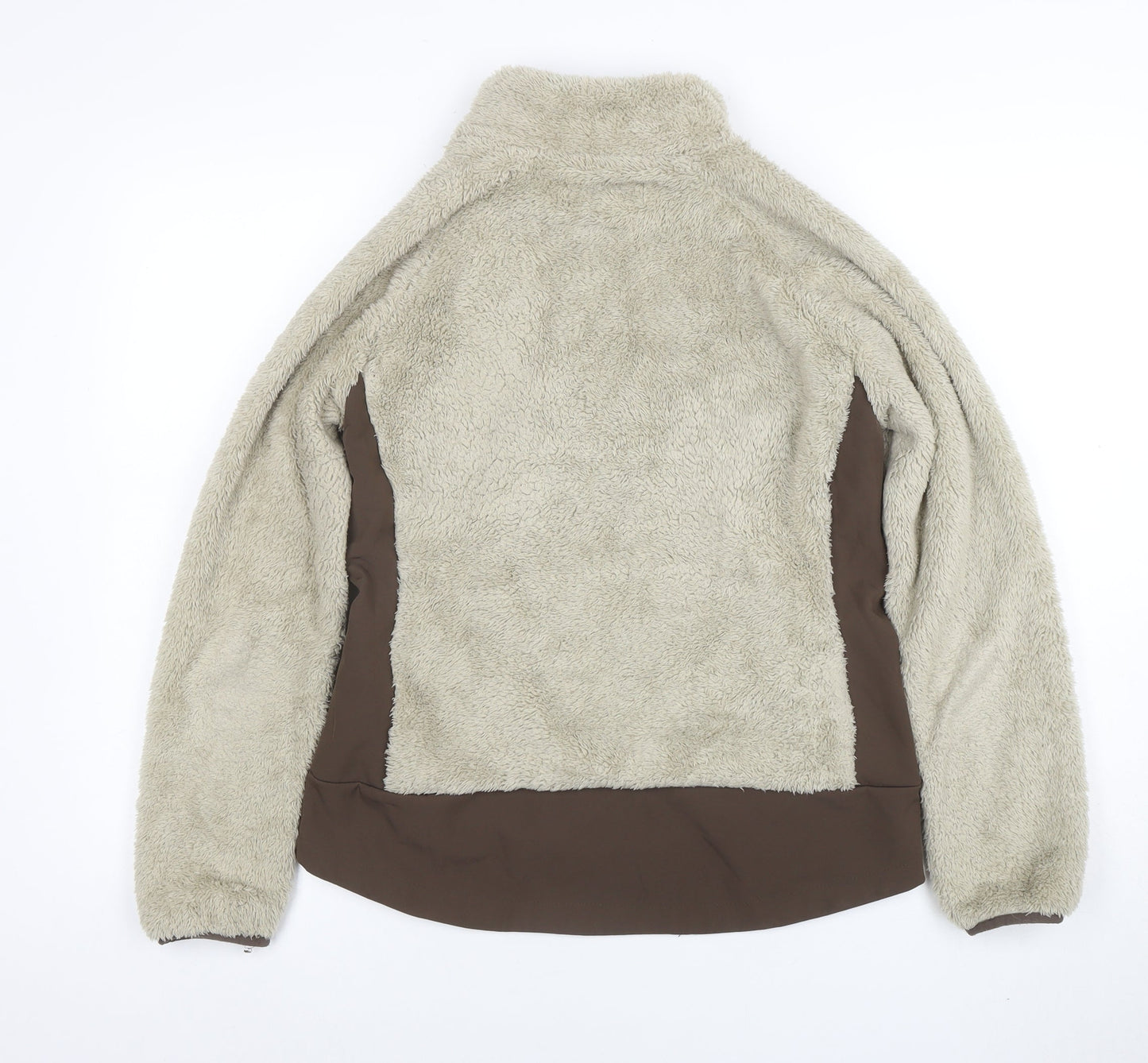 Horze Women's Beige Softshell Fleece Jacket Size 12 Zip Outdoor Warm