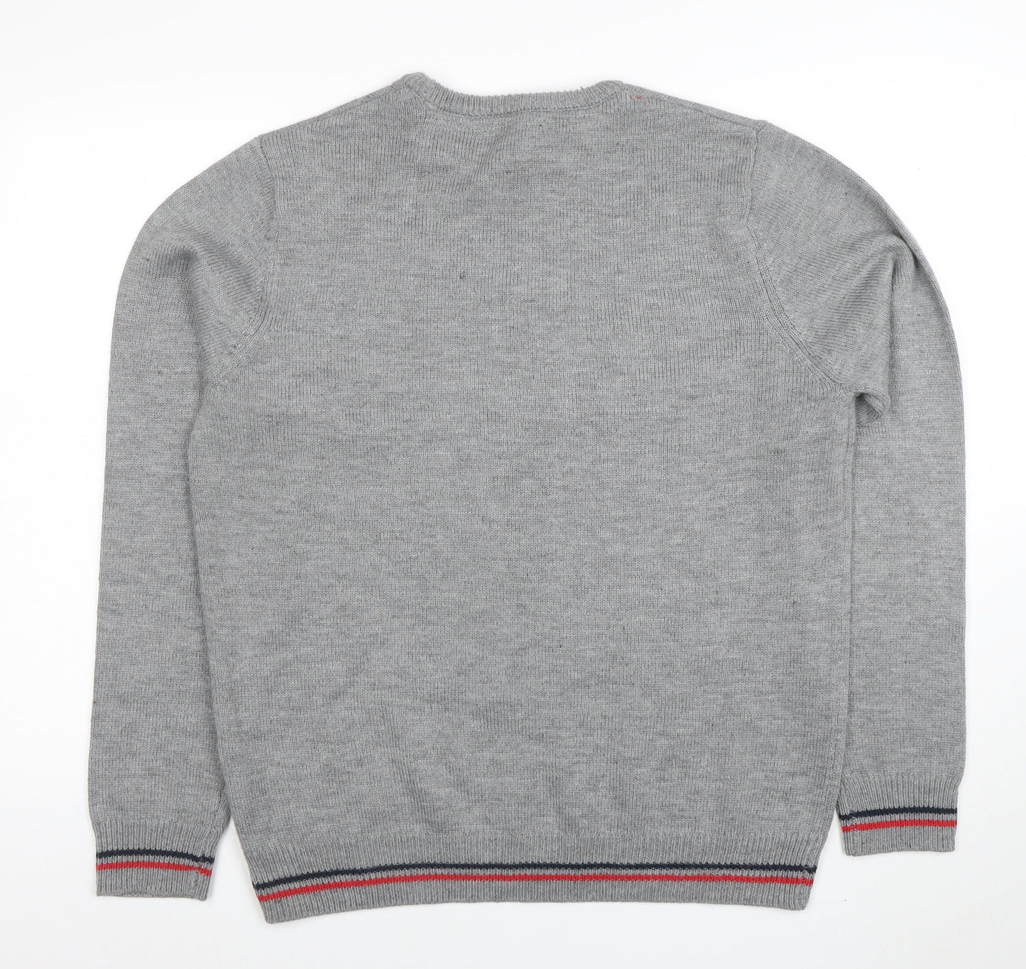 Cedar Wood State Men’s Grey Embroidered Ski Jumper XL Crew Neck