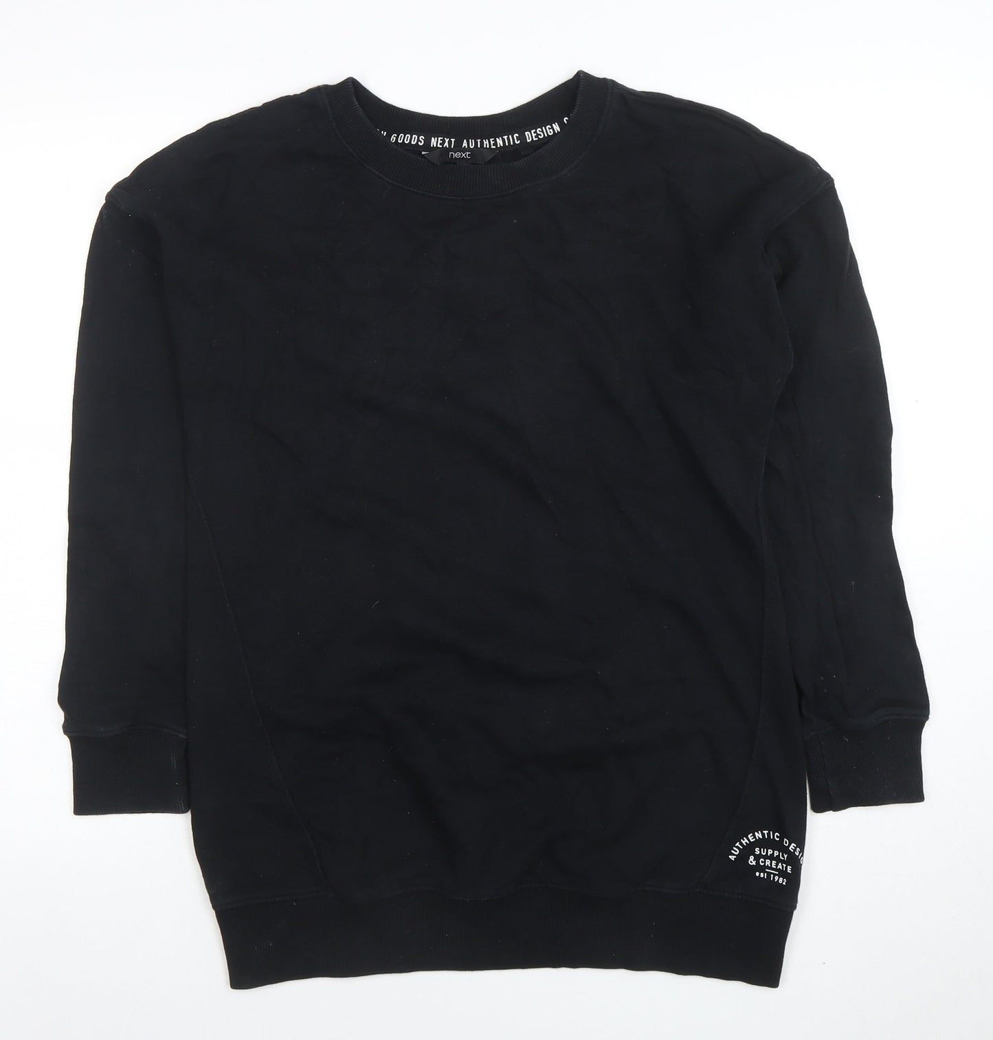 Next Men's Black Crew Neck Pullover Sweatshirt XS