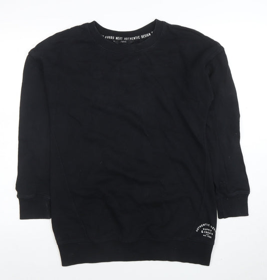 Next Men's Black Crew Neck Pullover Sweatshirt XS