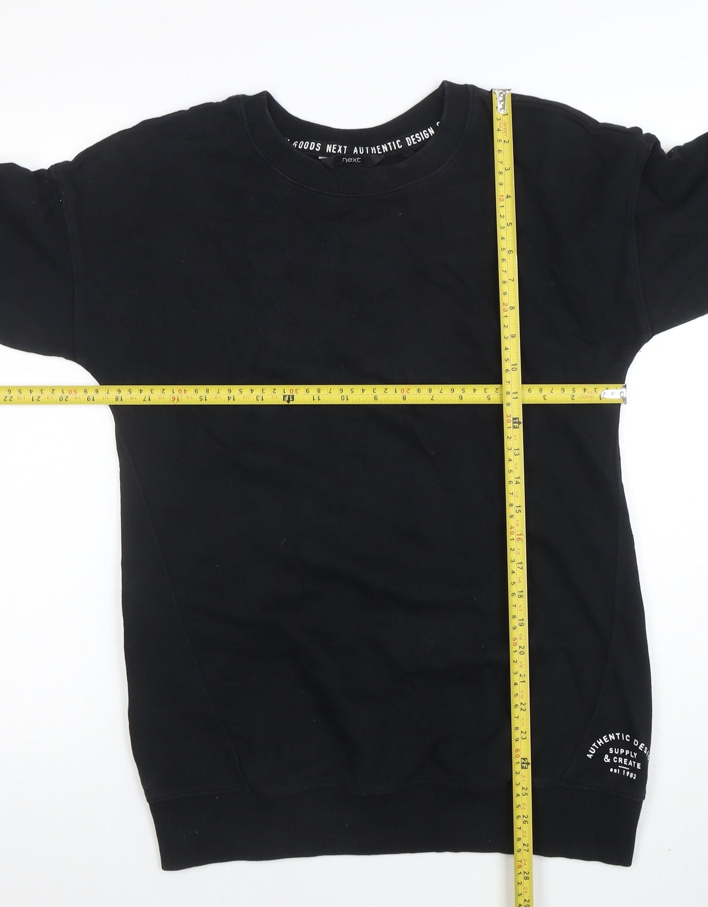 Next Men's Black Crew Neck Pullover Sweatshirt XS