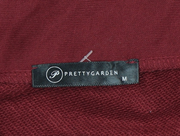 PrettyGarden Men’s Red Half Zip High Neck Sweatshirt Size M