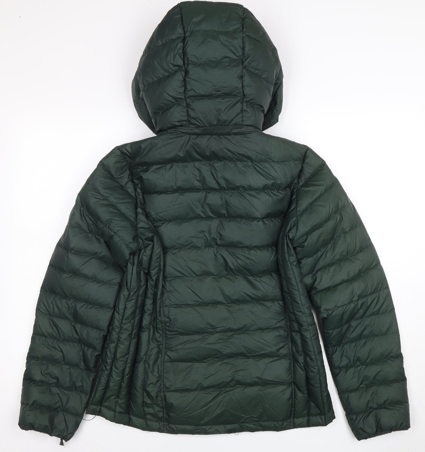 32 Degrees Heat Women's Green Puffer Jacket M Hooded Down-Filled Lightweight