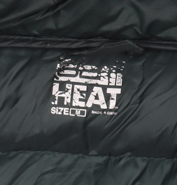 32 Degrees Heat Women's Green Puffer Jacket M Hooded Down-Filled Lightweight