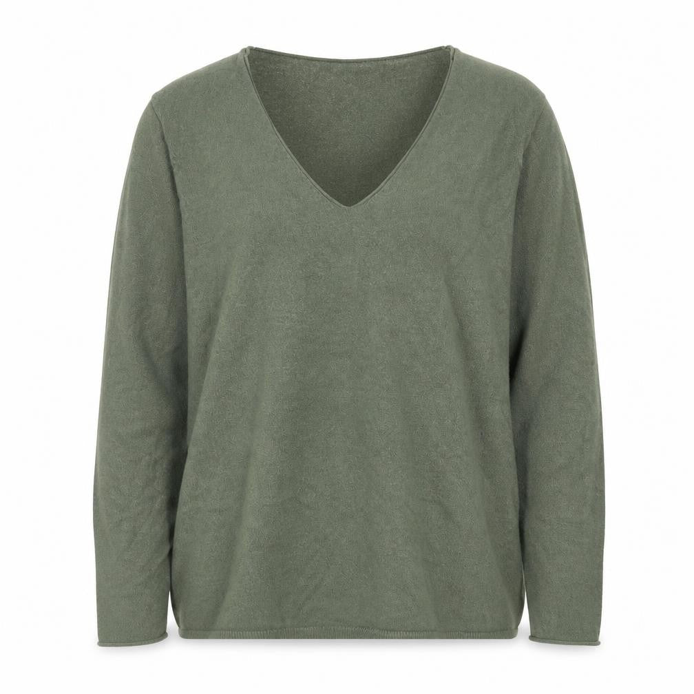 DREAMS Womens Green V-Neck Long Sleeve Pullover Jumper M/L