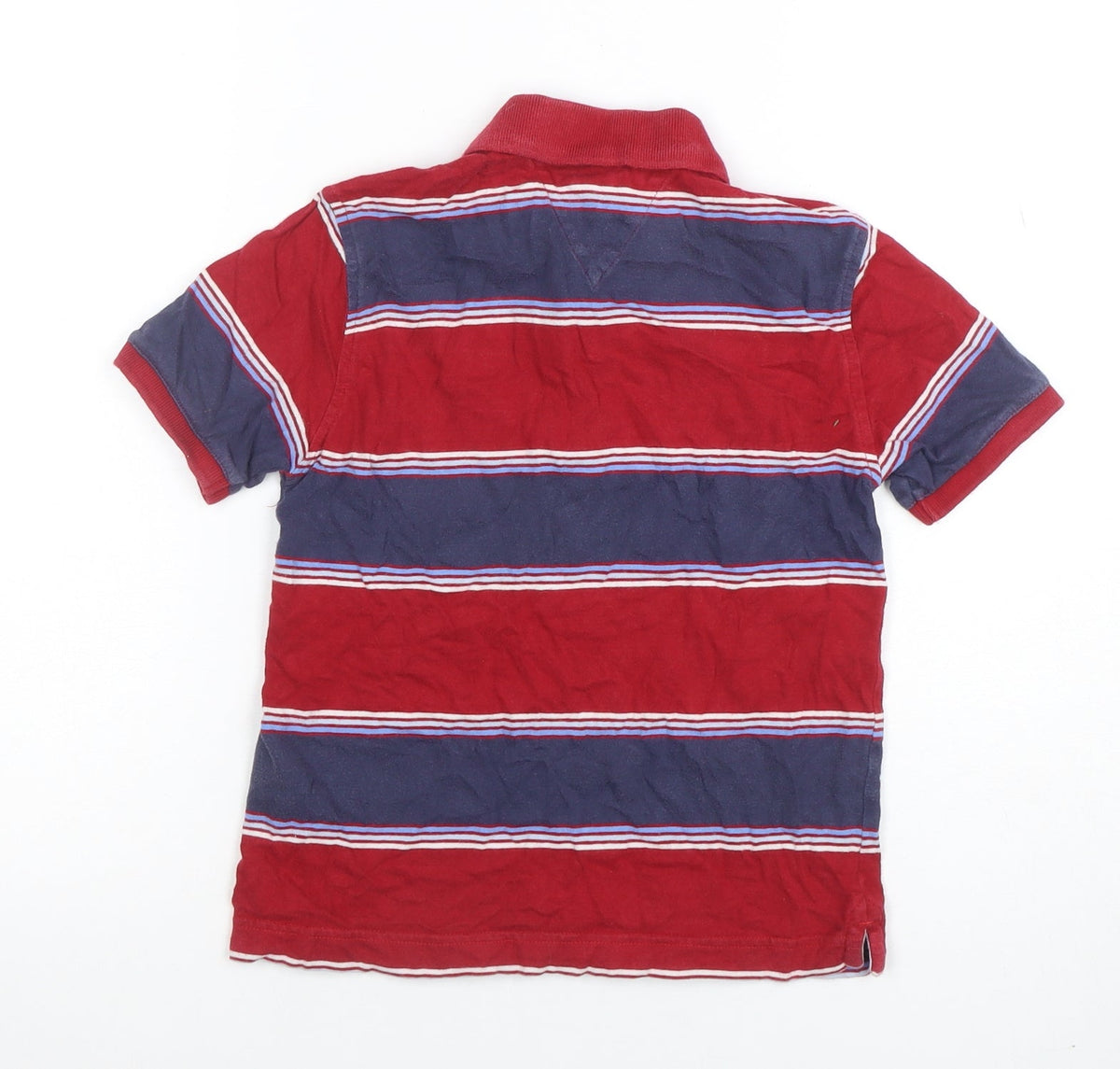 Tommy Hilfiger Boys Red Striped Cotton Polo Shirt 6 Years Classic Fit