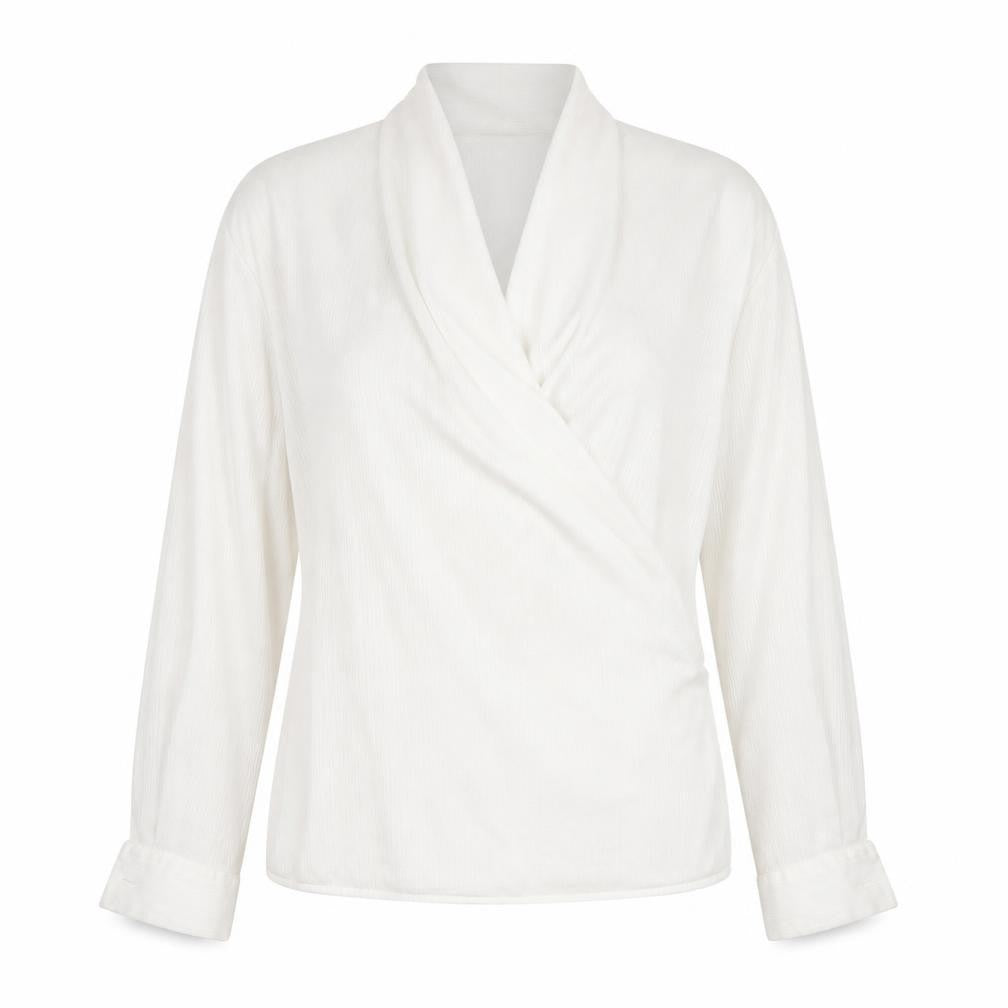 Gold by Michael H Women’s White Wrap Blouse Size 14 Long Sleeve