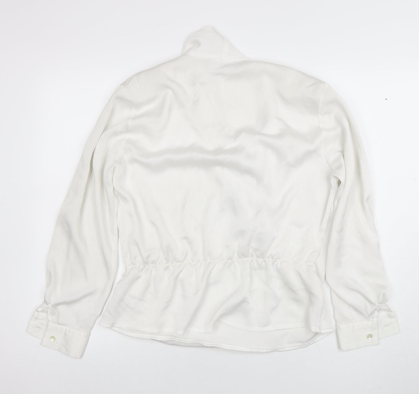 Gold by Michael H Women’s White Wrap Blouse Size 14 Long Sleeve