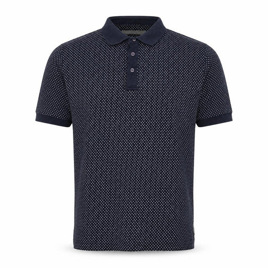 French Connection Men's Navy Polka Dot Cotton Polo Shirt Size L