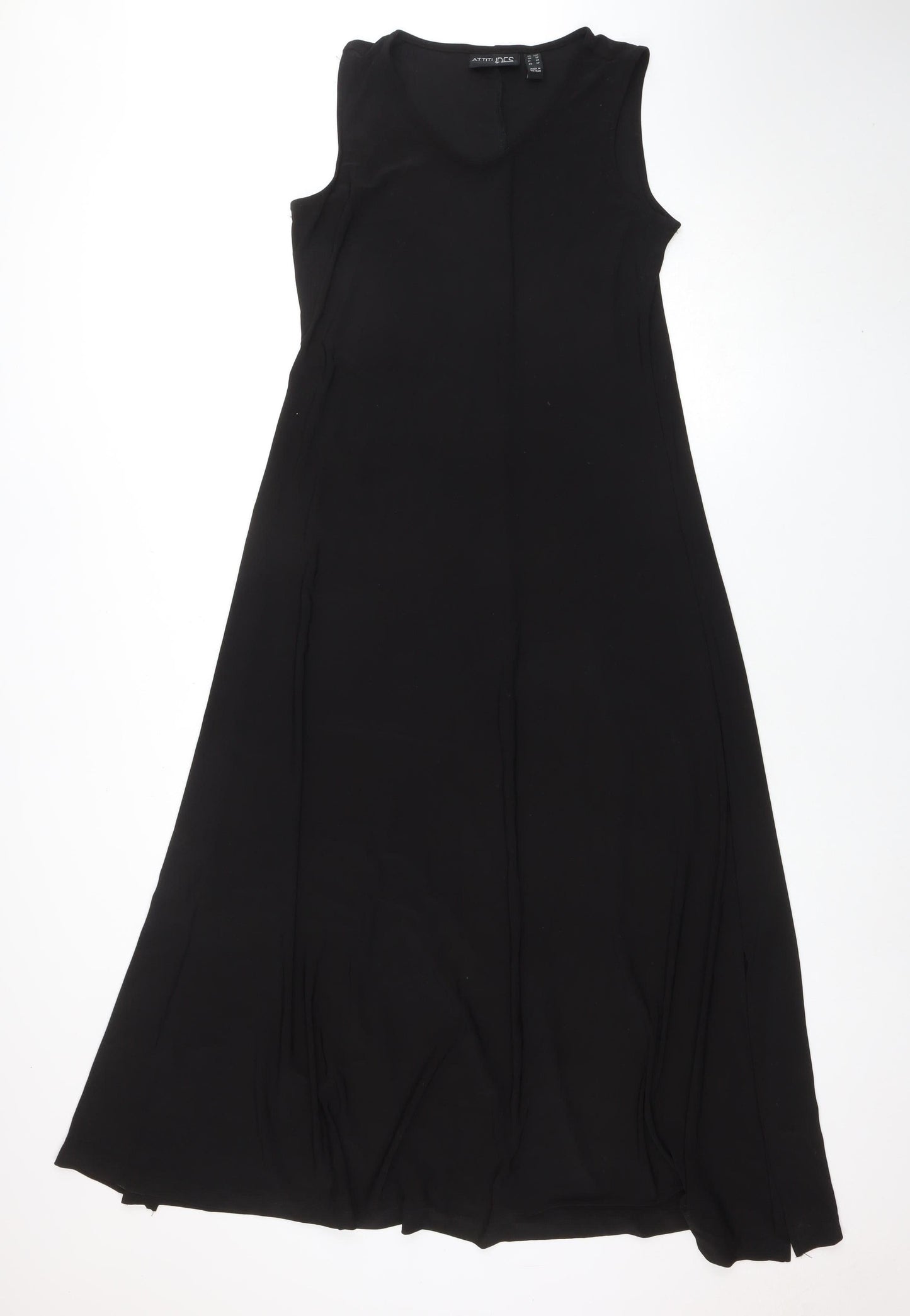 Attitudes by Renée Womens Black XS A-Line Sleeveless Jersey Maxi Dress