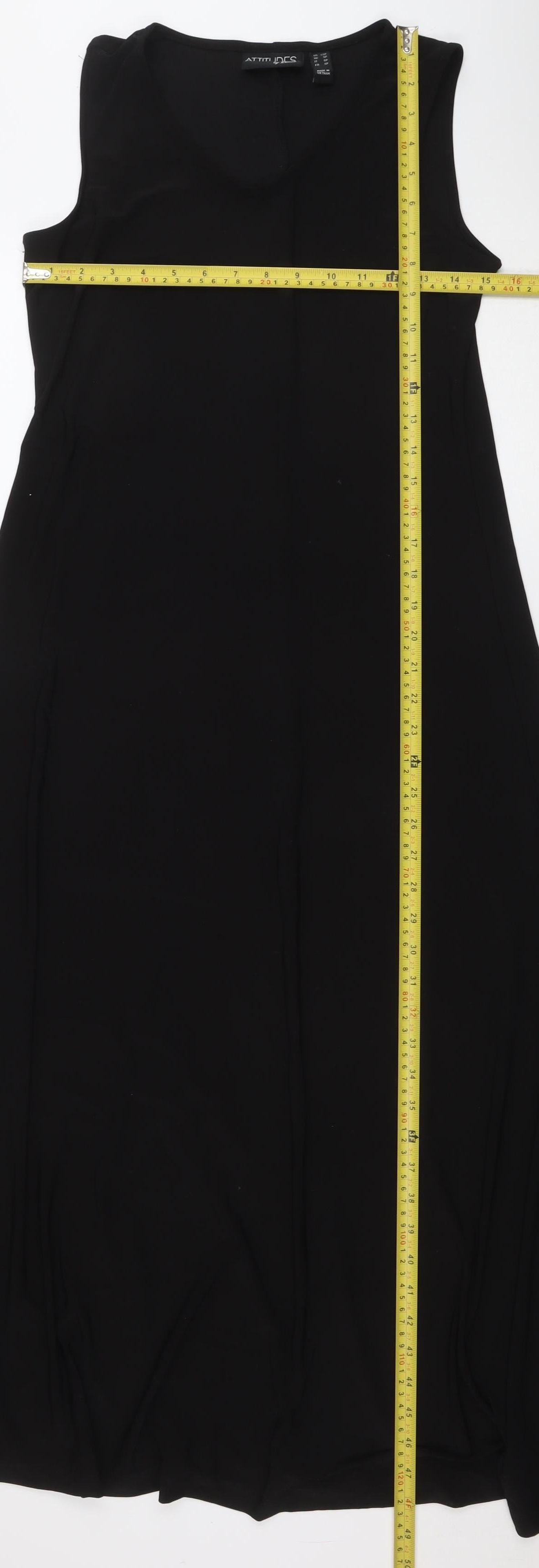 Attitudes by Renée Womens Black XS A-Line Sleeveless Jersey Maxi Dress