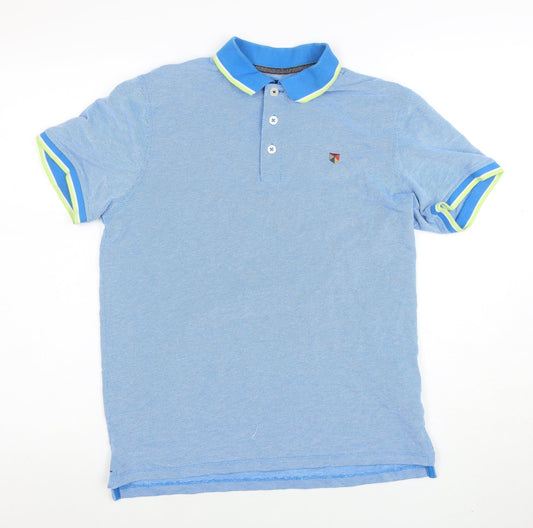 Jack & Jones Men's Blue Short Sleeve Polo Shirt Size S