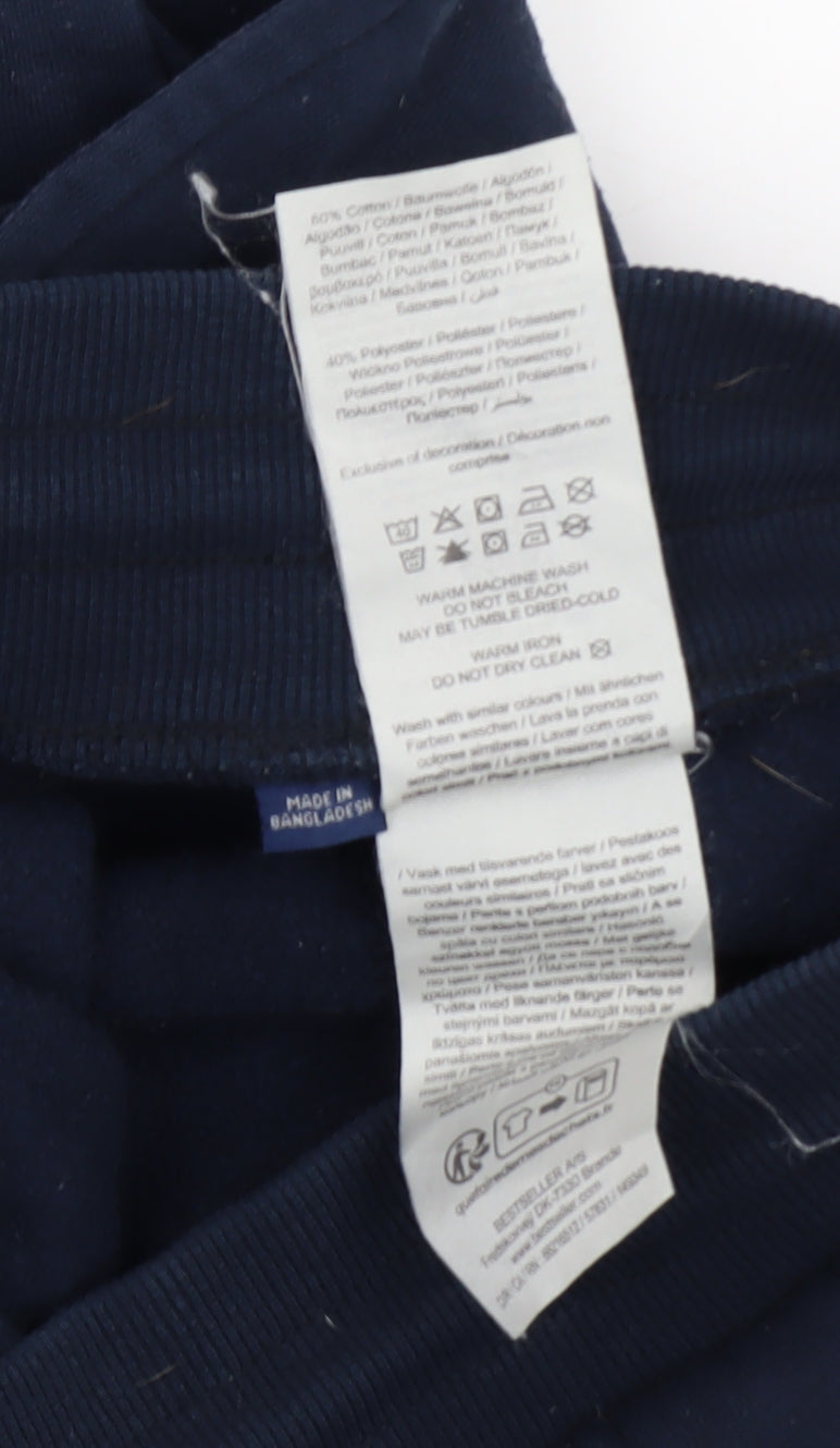 Jack & Jones Men's Blue Jogger Trousers L Regular Fit Fleece