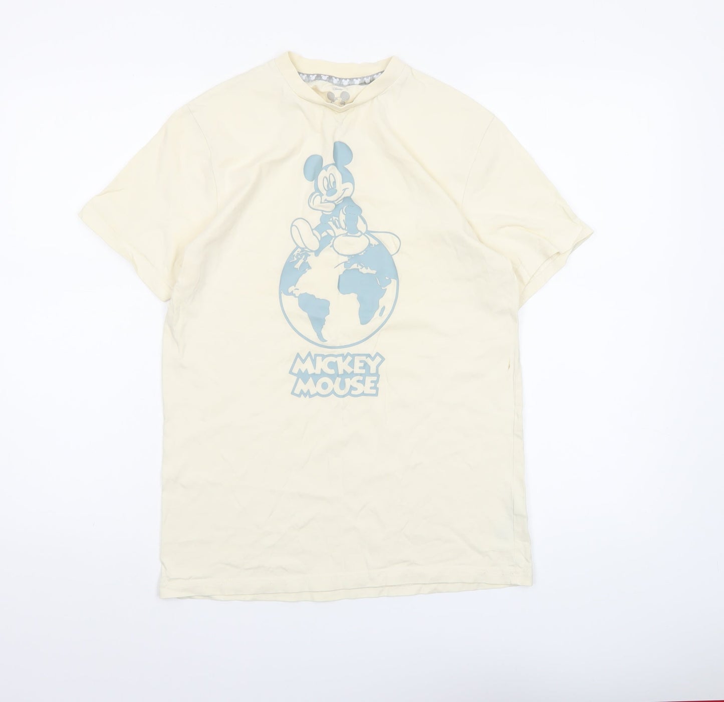 Disney Women’s Beige Mickey Mouse Graphic T-Shirt Short Sleeve Size S