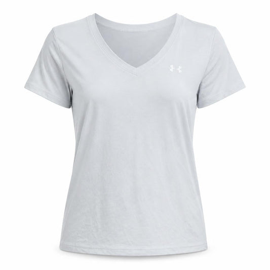 Under Armour Women Grey HeatGear V-Neck Short Sleeve T-Shirt Size L