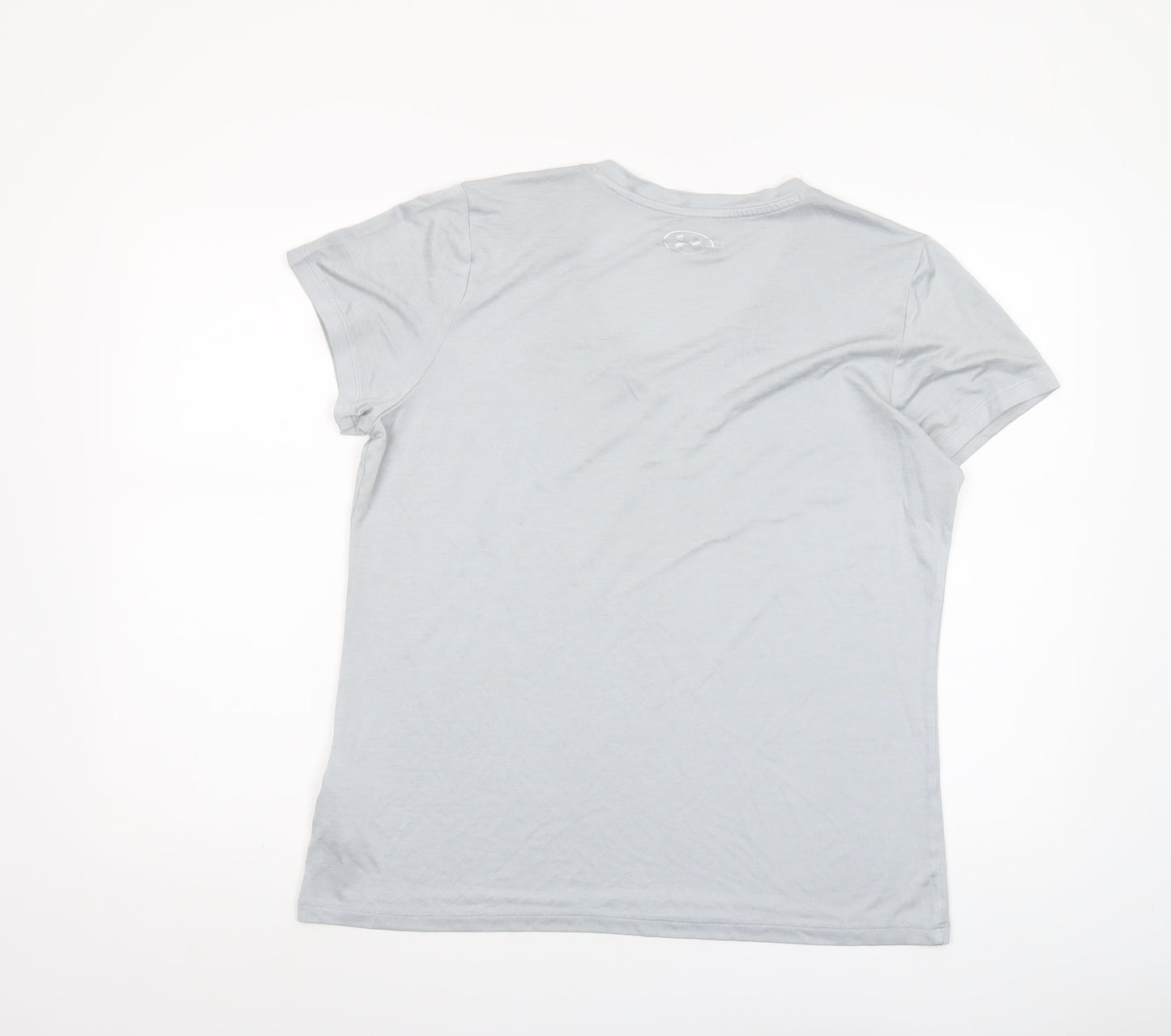 Under Armour Women Grey HeatGear V-Neck Short Sleeve T-Shirt Size L