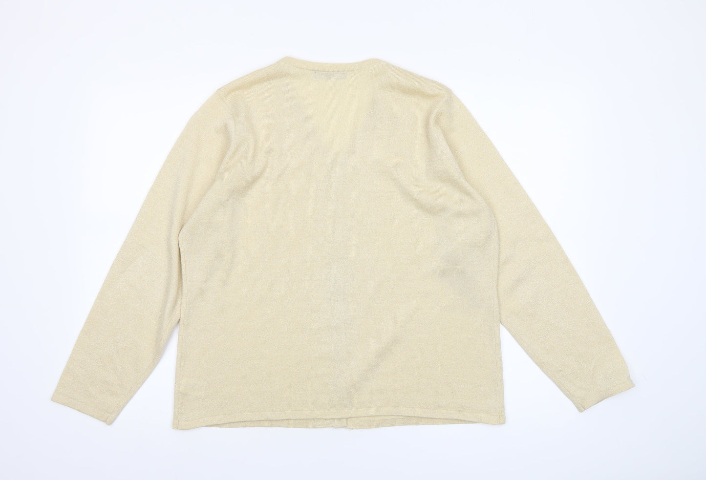 Bm Women’s Beige Beaded V-Neck Cardigan M Knit Lightweight