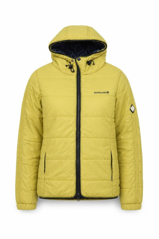 Woodland Active Outfitters Womens Yellow Hooded Puffer Jacket L