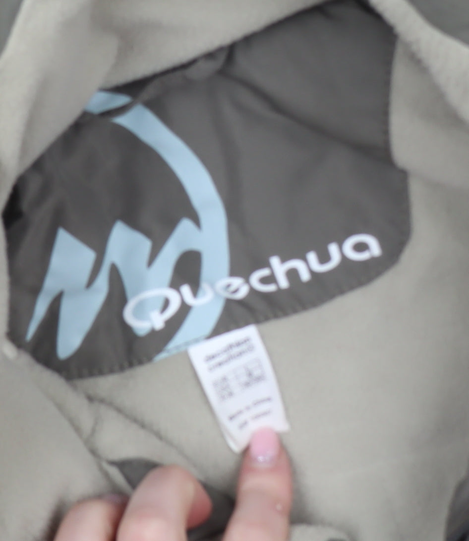 Quechua Men Green L Waterproof Outdoor Hiking Parka Jacket