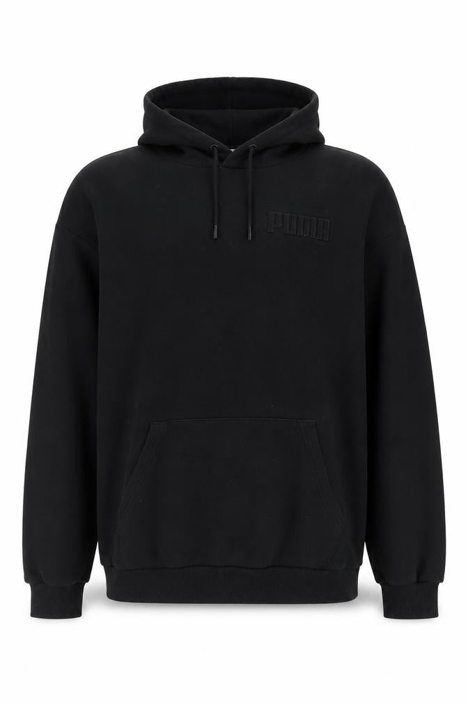 Puma Men's Black Pullover Hoodie Size L Fleece Sweatshirt