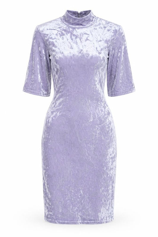 Glamorous Women's Purple Velvet Bodycon Belted Mini Dress XS