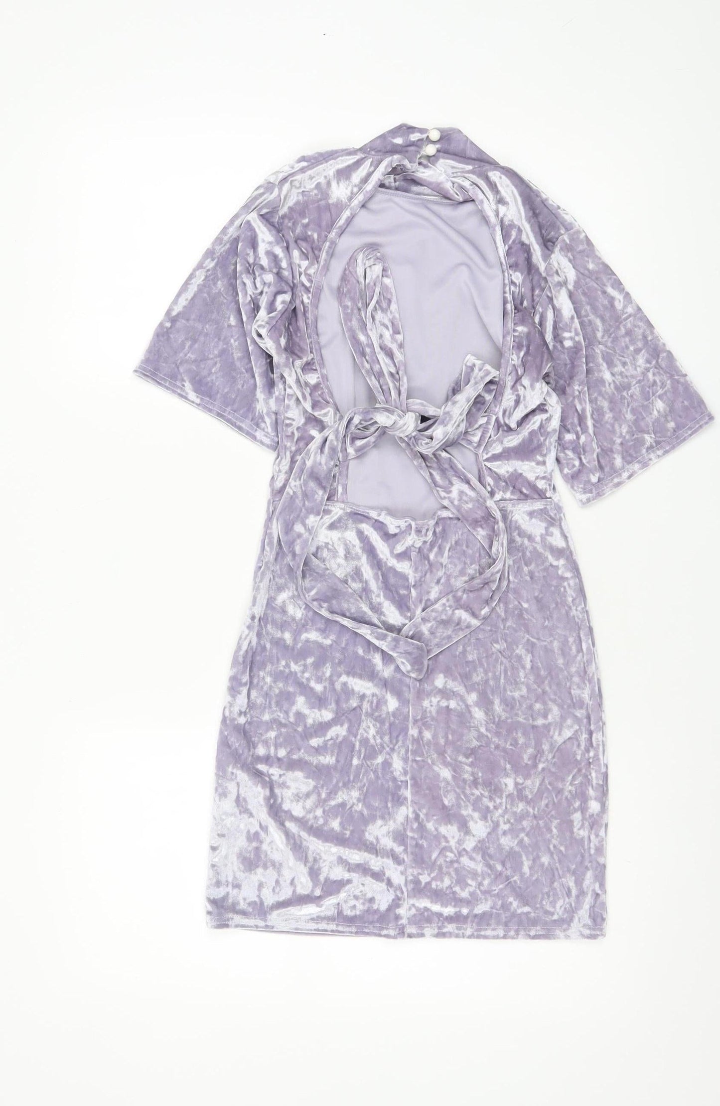 Glamorous Women's Purple Velvet Bodycon Belted Mini Dress XS