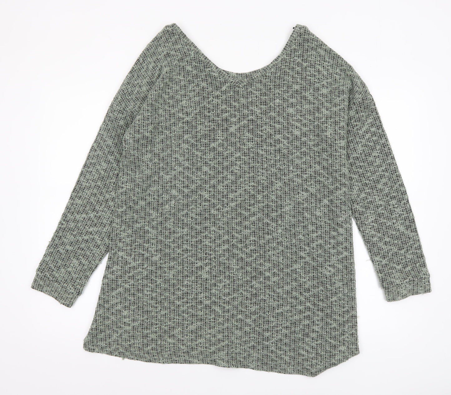 Next Women Grey Knit Long Sleeve Relaxed Fit T-Shirt Size 14