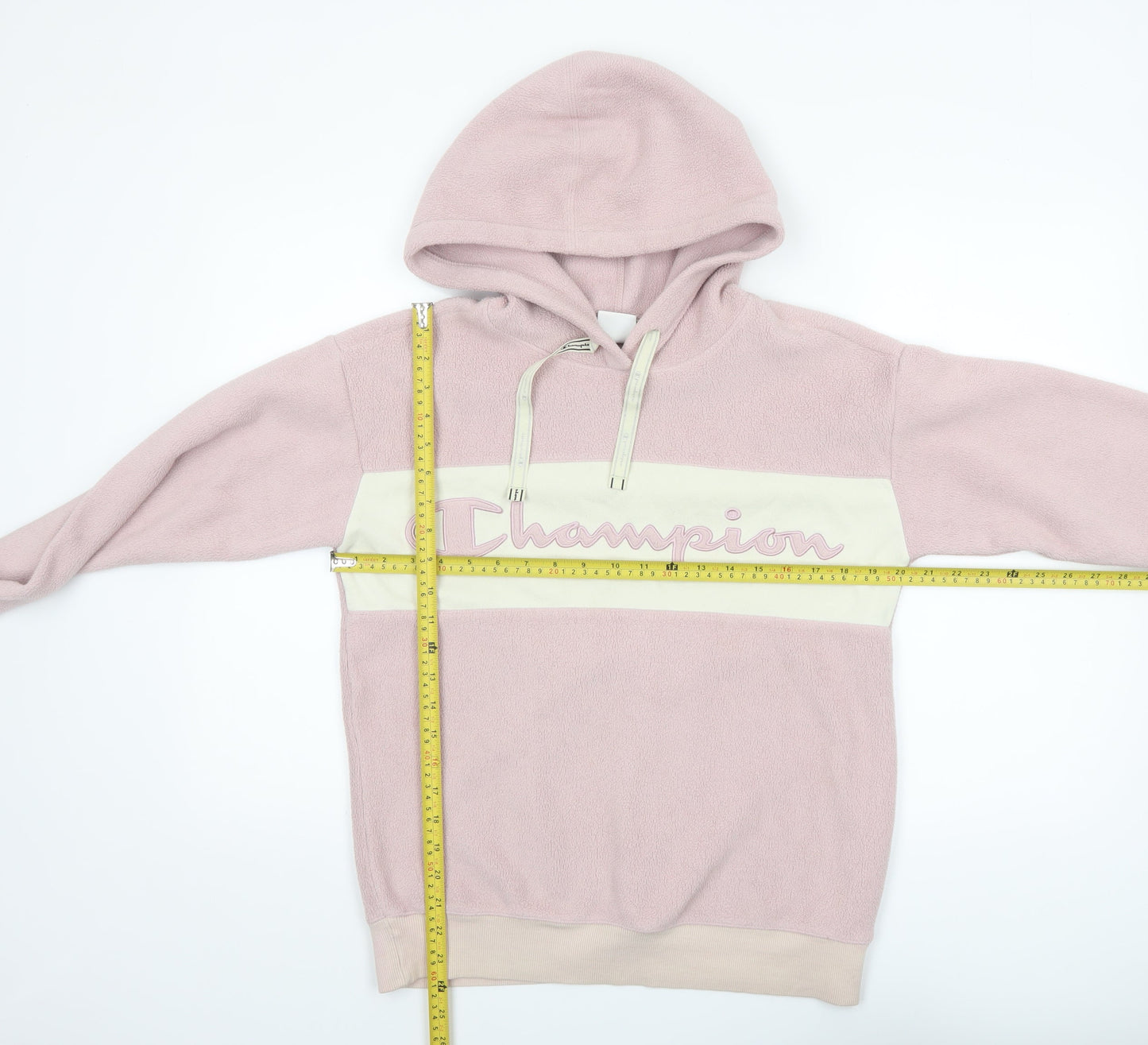 Champion Womens Pink XS Pullover Hoodie Fleece Logo Sweatshirt