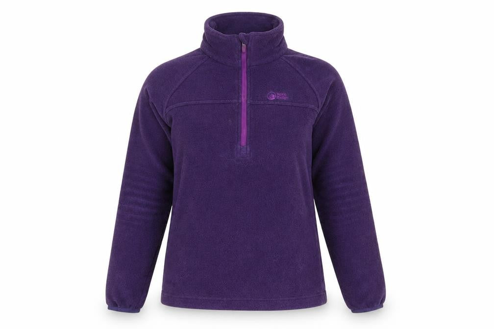 North Ridge Women's Purple Fleece 1/2 Zip Pullover Sweatshirt Size 10