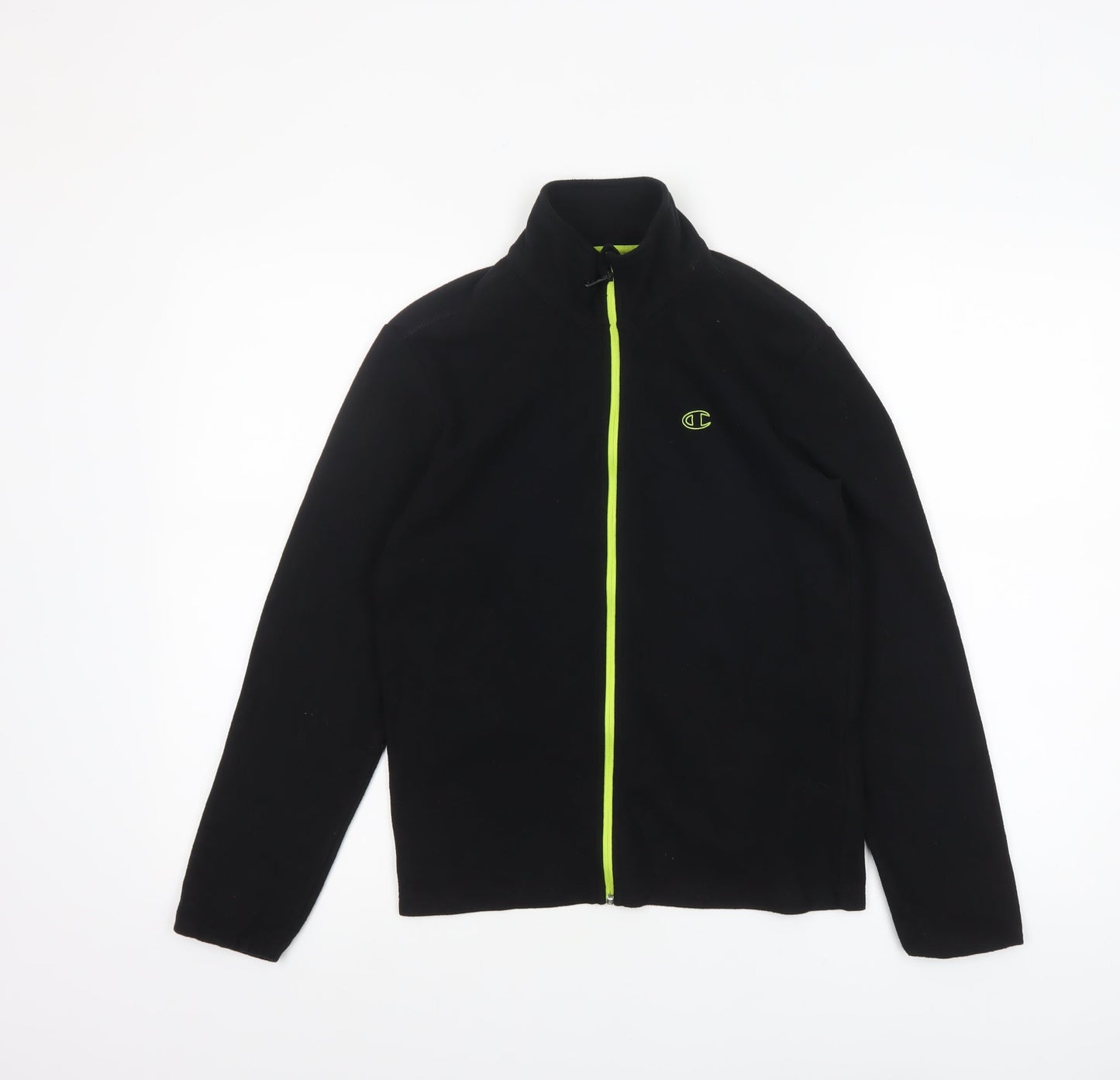 Champion Boys Black Full Zip Fleece Track Jacket Size 11-12 Years