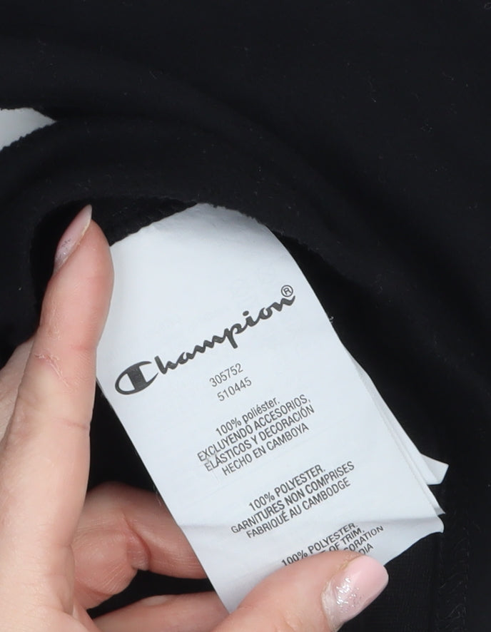 Champion Boys Black Full Zip Fleece Track Jacket Size 11-12 Years