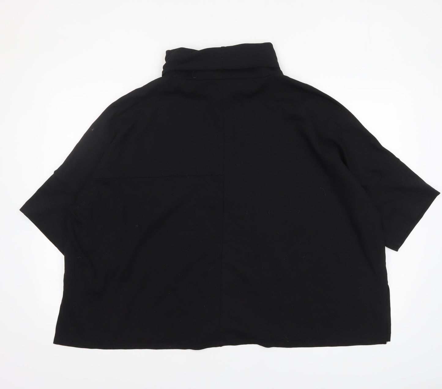 Wynne Lounge Women's Black Small Roll Neck Relaxed Jersey Top