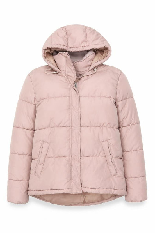 Dorothy Perkins Women Pink Puffer Jacket Hooded UK 12 Winter Coat