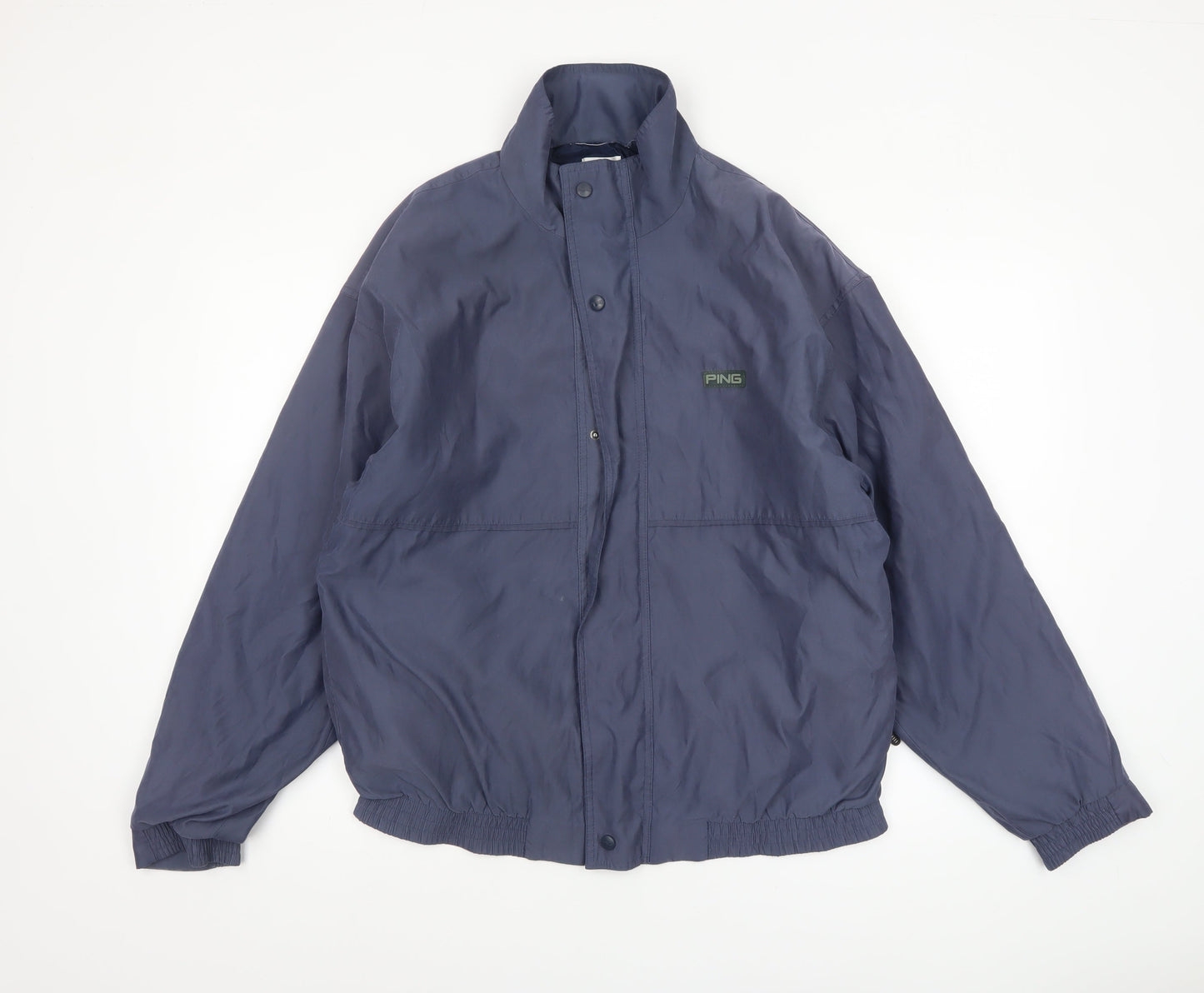 PING Men's Blue Windbreaker Jacket Size M Polyester Nylon Lightweight