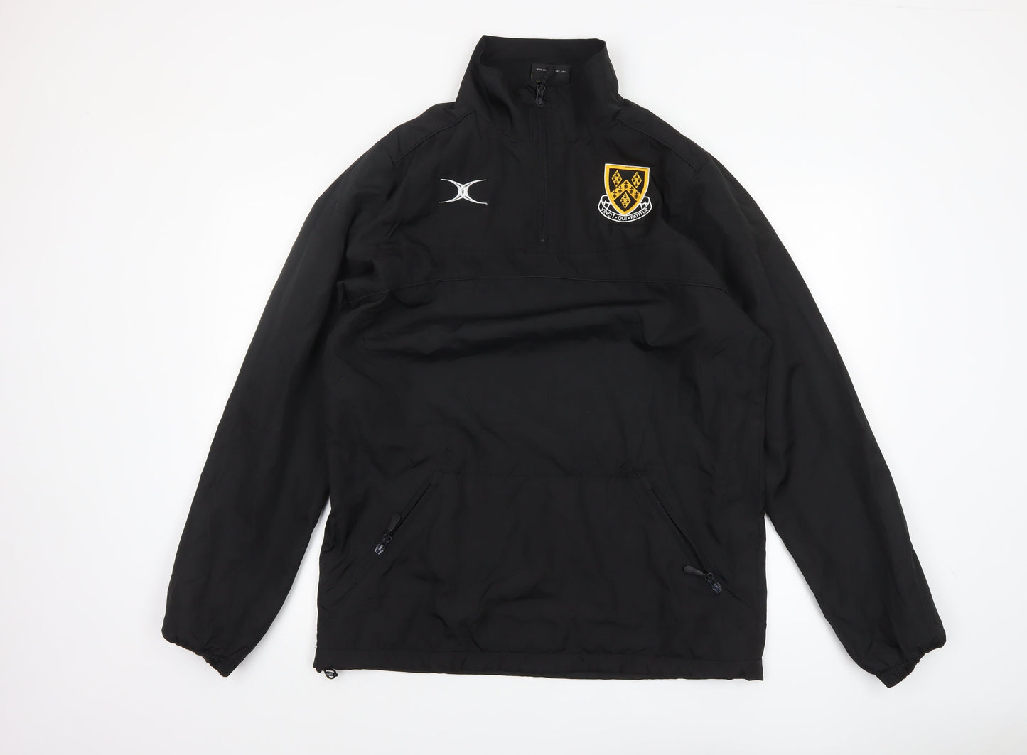 Gilbert Men's Black Medium Rugby Windbreaker 1/4 Zip Jacket