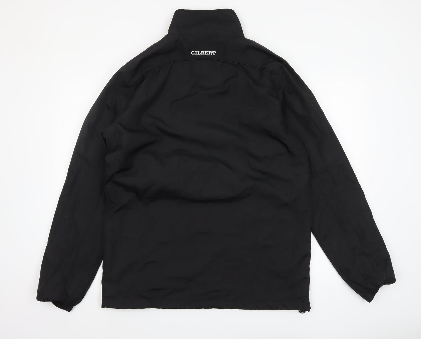 Gilbert Men's Black Medium Rugby Windbreaker 1/4 Zip Jacket