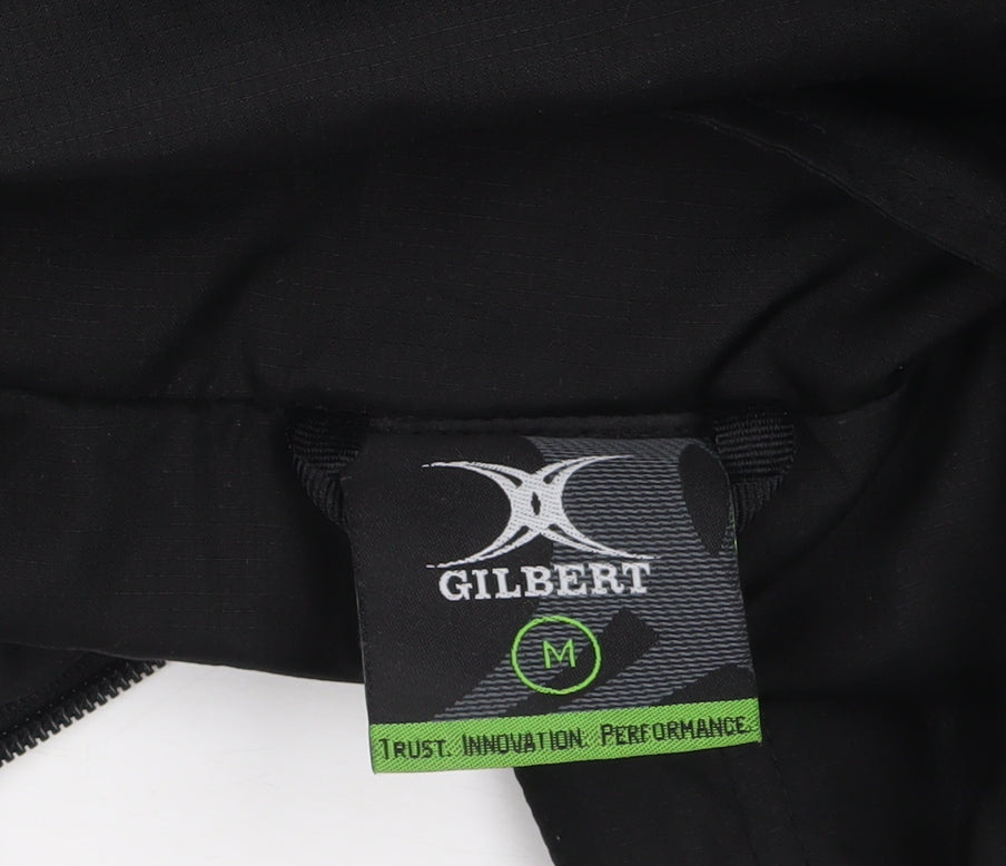 Gilbert Men's Black Medium Rugby Windbreaker 1/4 Zip Jacket
