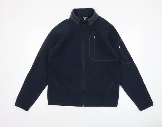 Quechua Men's Blue Fleece Full Zip Jacket L Regular Fit Outdoor