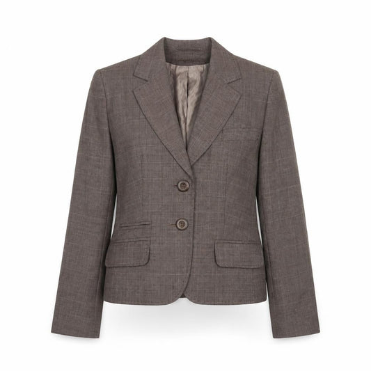 Next Women’s Brown Check Wool Blend Blazer Size 10 Regular Fit