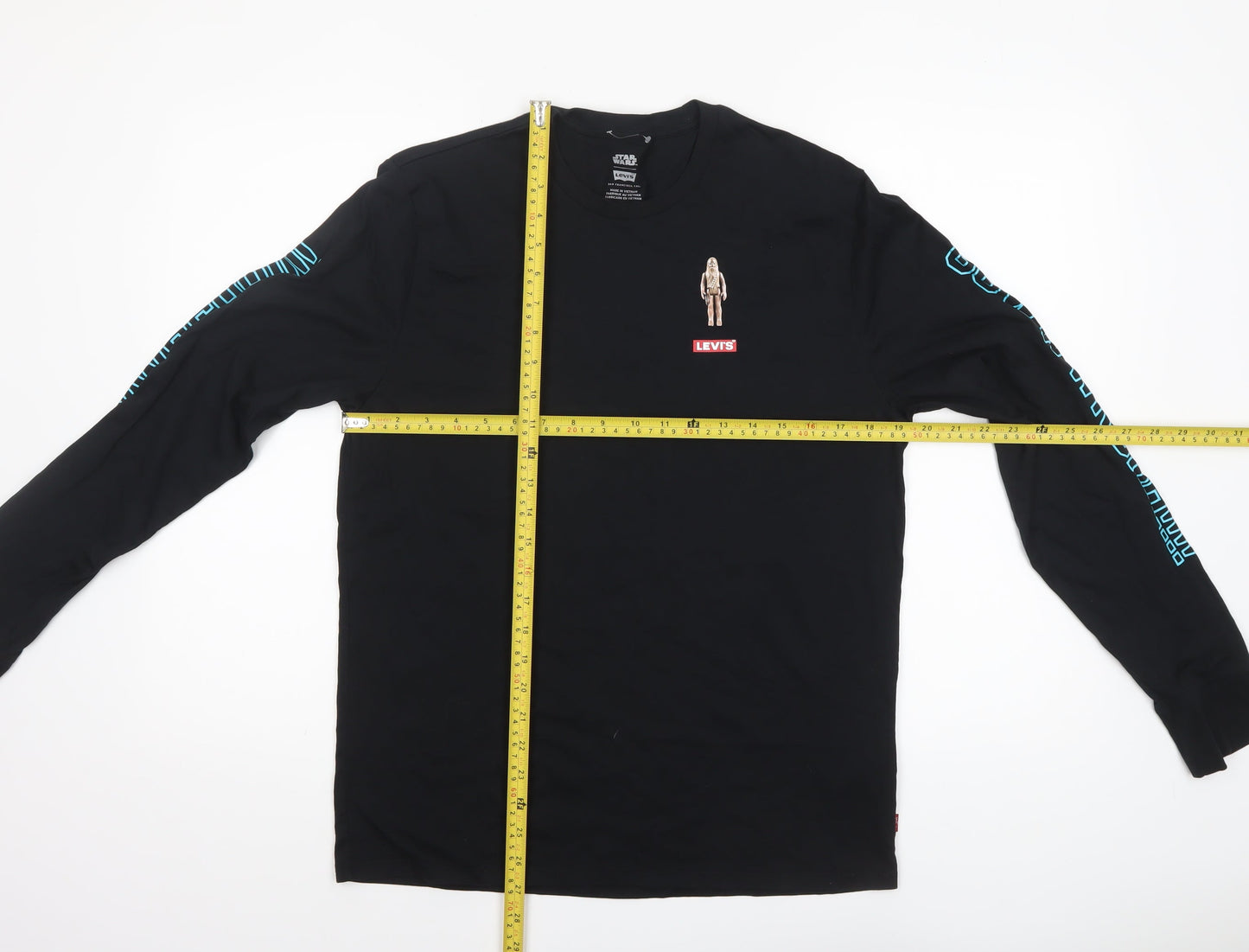 Levi's Men Black Star Wars Long Sleeve Crew Neck T-Shirt Size M