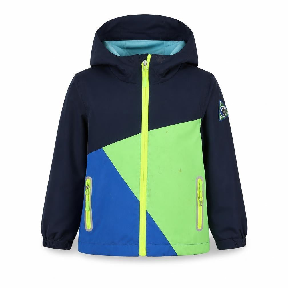 Top&Sky Kids Boys Blue Colourblock Waterproof Hooded Rain Jacket 4-5 Years