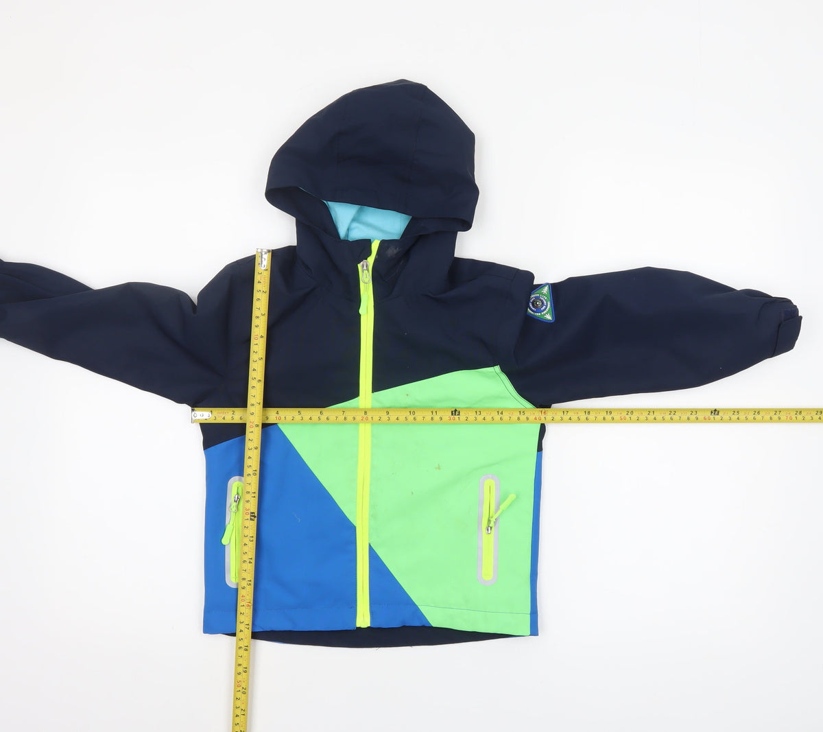 Top&Sky Kids Boys Blue Colourblock Waterproof Hooded Rain Jacket 4-5 Years