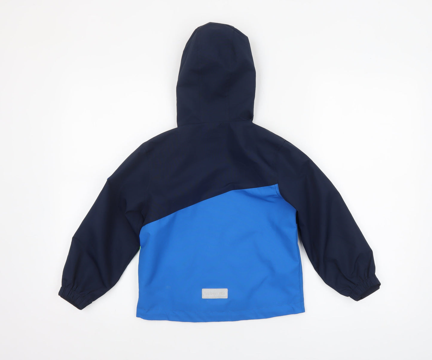 Top&Sky Kids Boys Blue Colourblock Waterproof Hooded Rain Jacket 4-5 Years