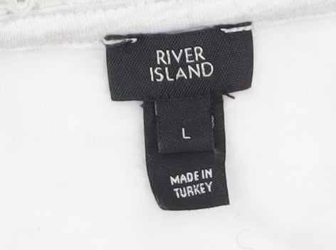 River Island Womens Grey NYC 1988 Relaxed Jersey T-Shirt Size L