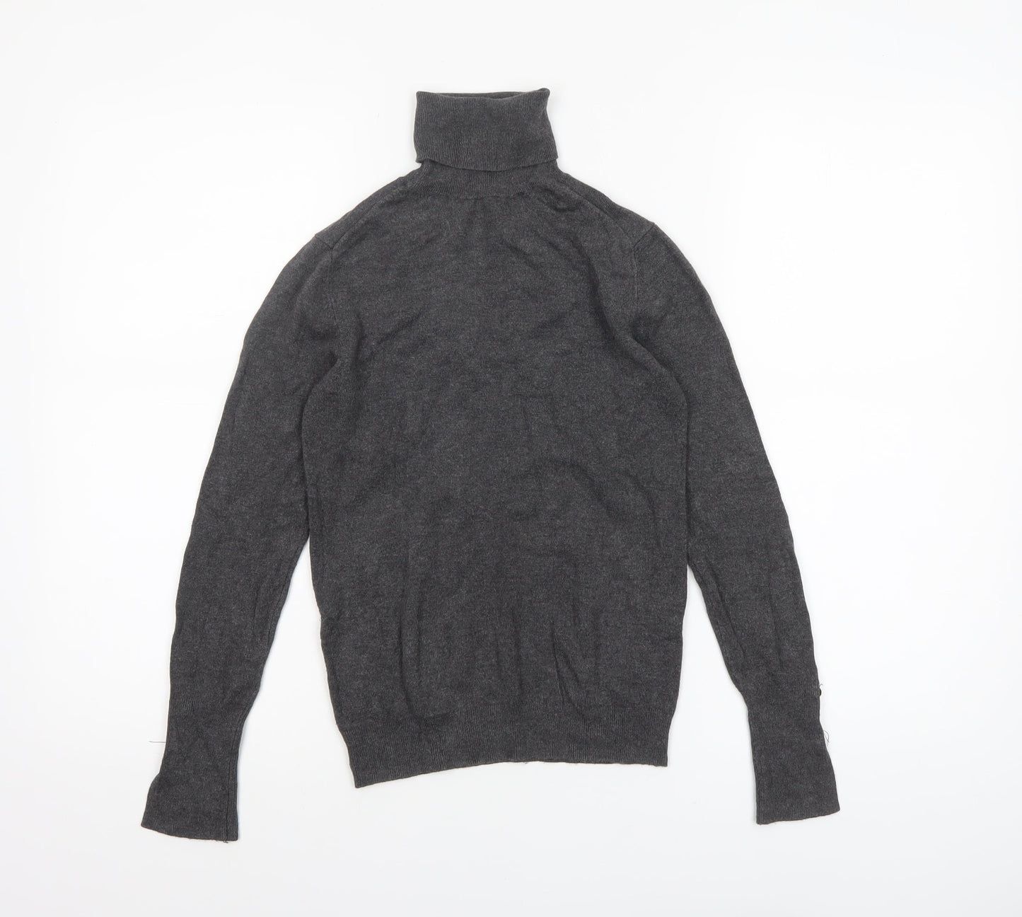 ZARA Women Grey Wool Blend Roll Neck Long Sleeve Jumper Size 12