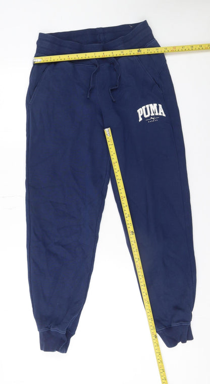 Back view of Puma Women's Blue XS Jogger Sweatpants Cotton Blend