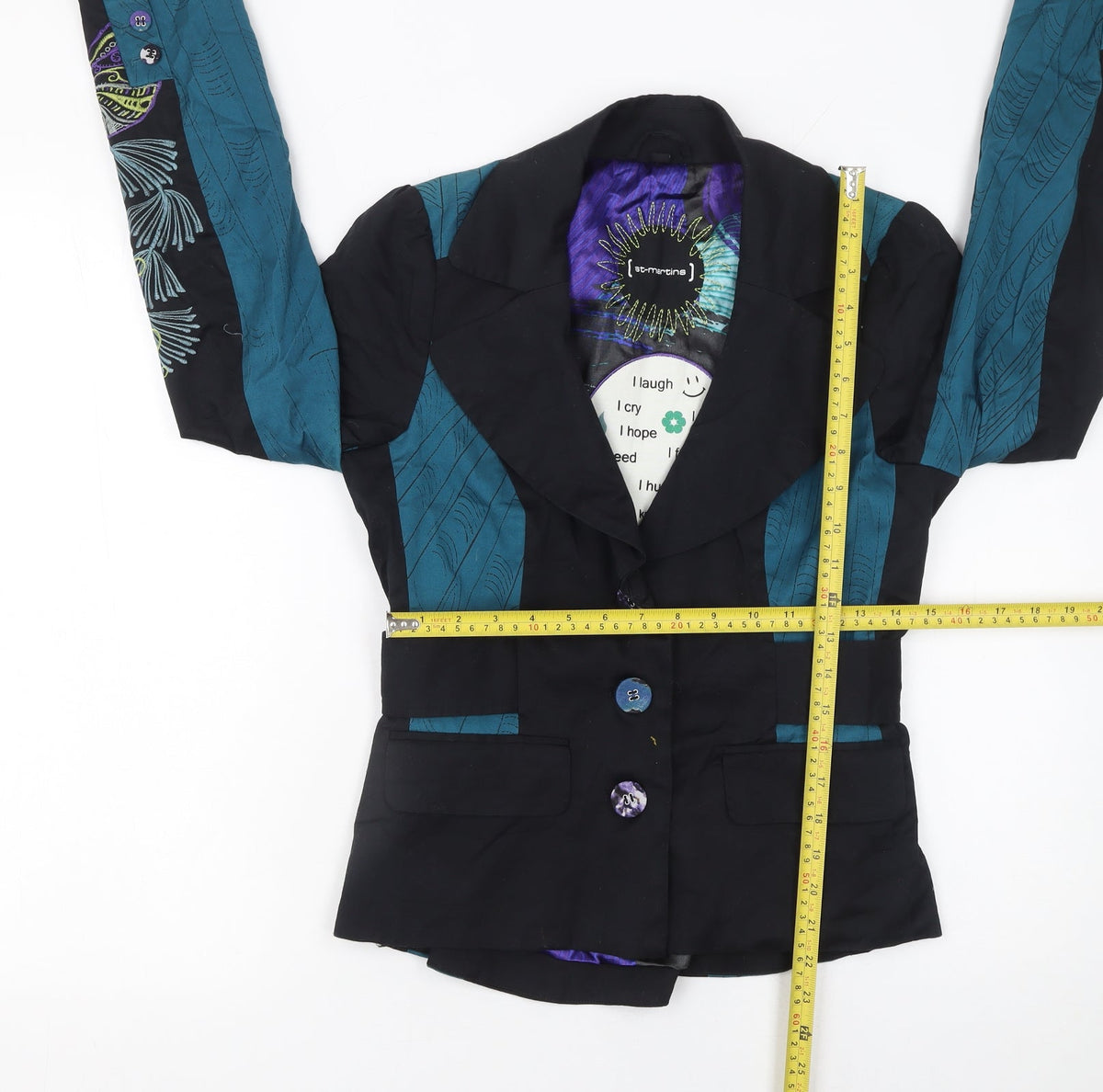 St Martins Women’s Multicoloured Size 8 Tailored Floral Blazer Jacket