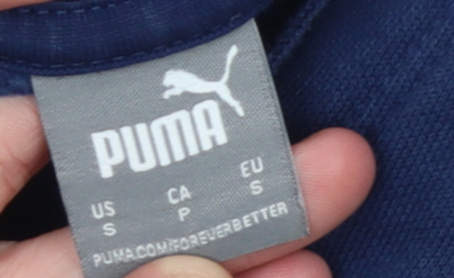 PUMA Womens Blue Pullover Hoodie Size 10 Cotton Blend Sportswear