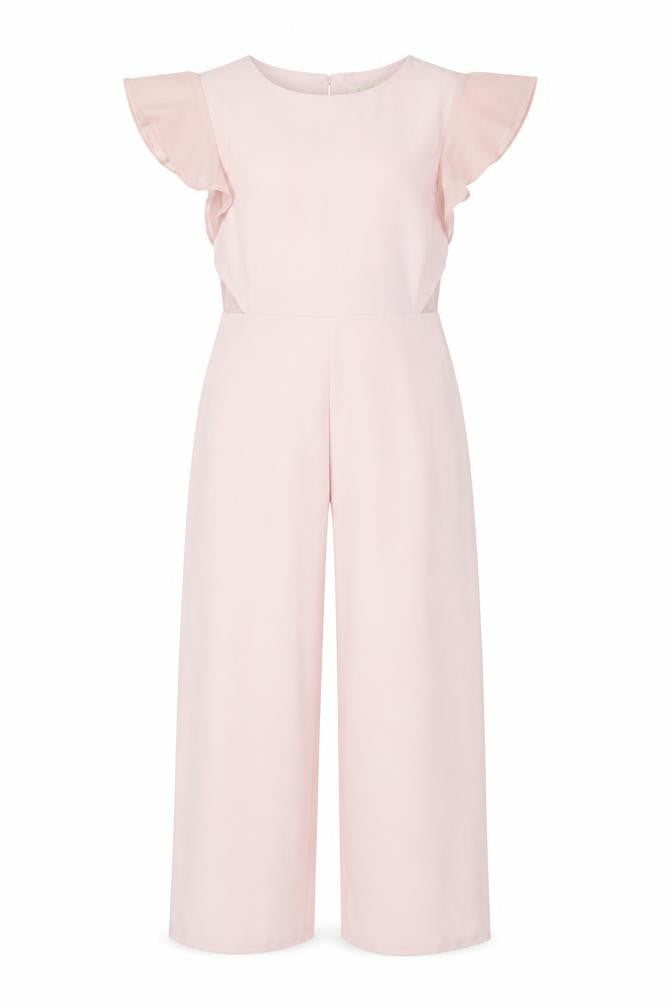 Lipsy Girls Pink 12 Years Ruffle Sleeve Formal Jumpsuit