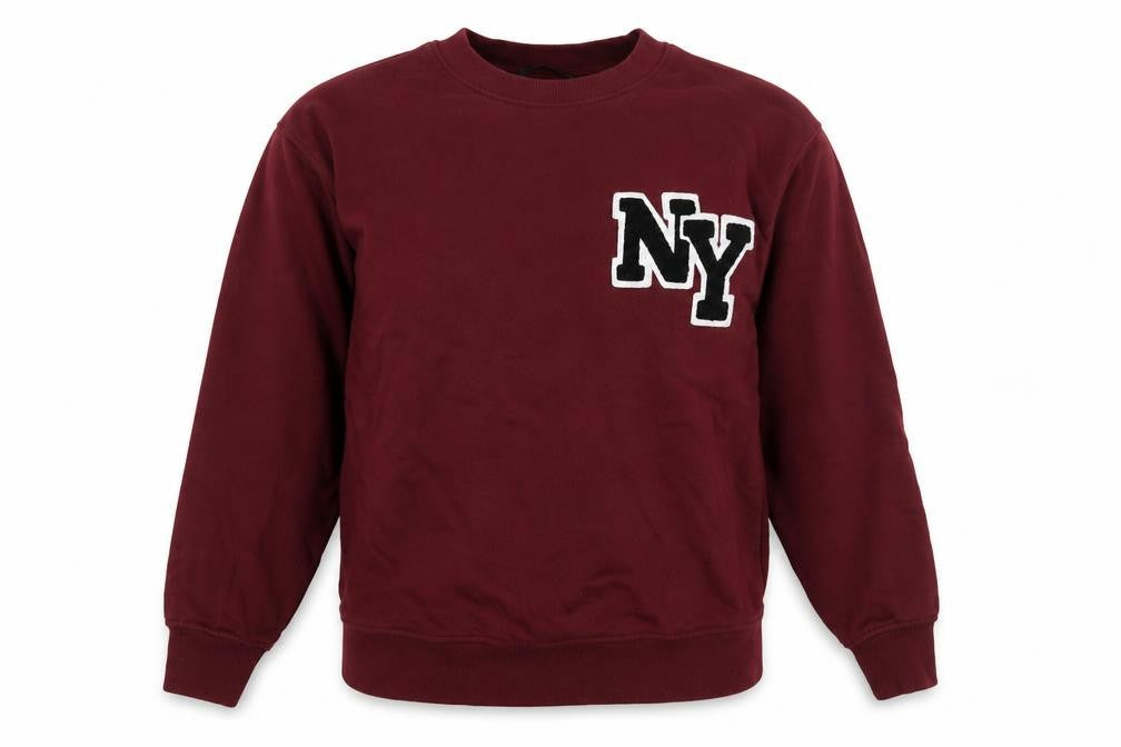 Dunnes Womens Burgundy NY Pullover Sweatshirt XS Cotton Blend